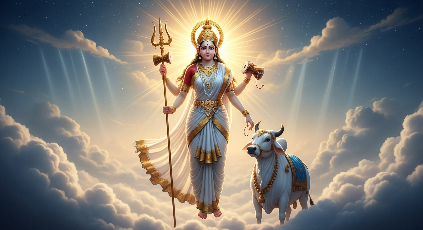 Mahagauri Mata: Celestial Radiance with Divine Bull